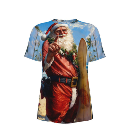 Mens Short Sleeve Christmas Tee - Surfs Up