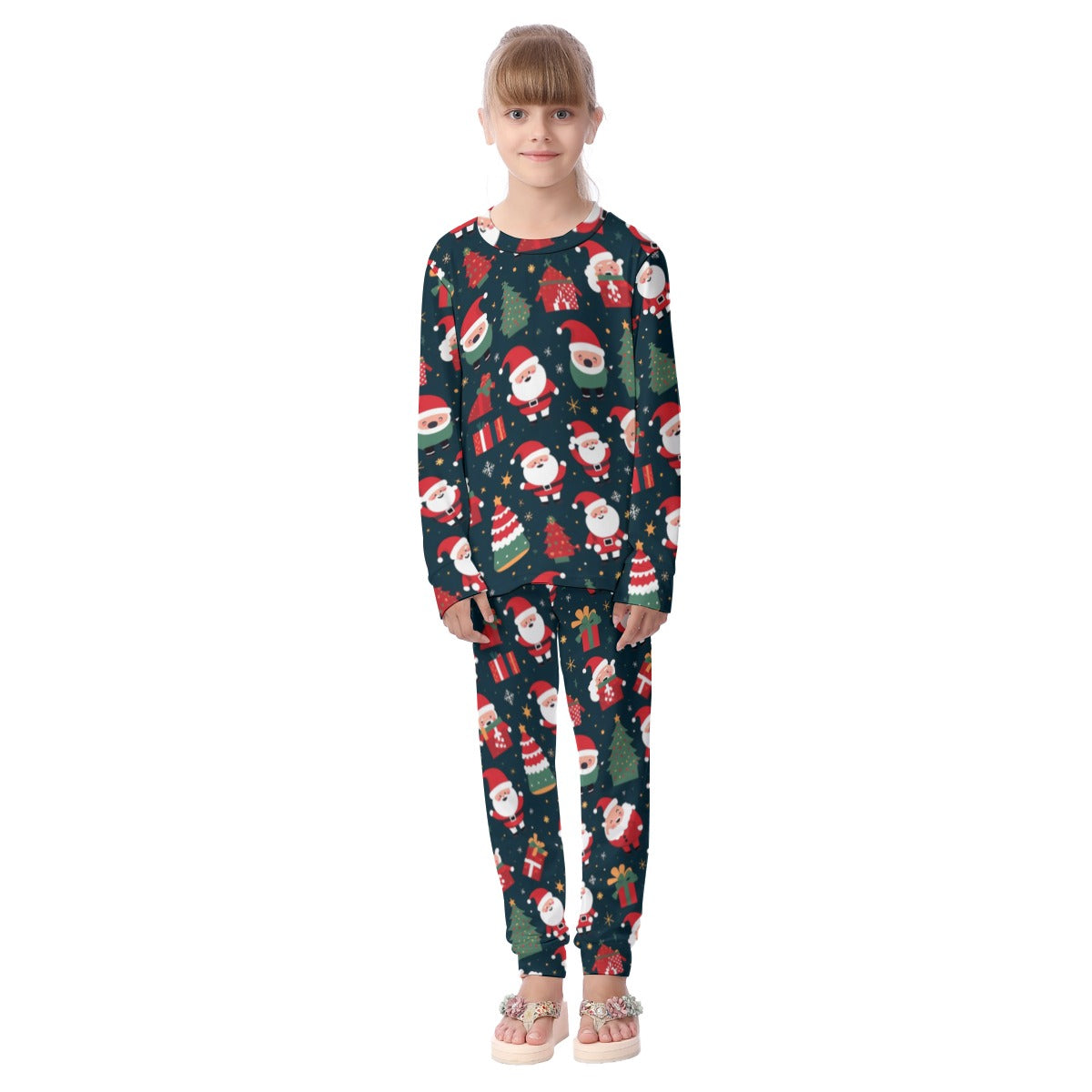 Kids Christmas Pyjama Set - Santa and Trees