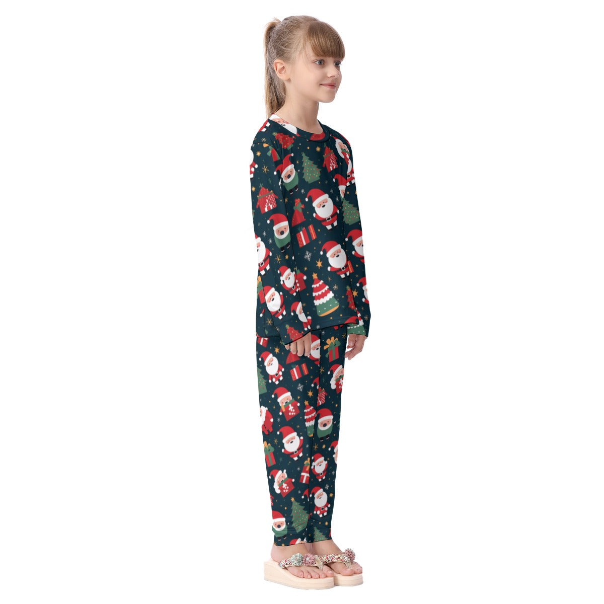 Kids Christmas Pyjama Set - Santa and Trees