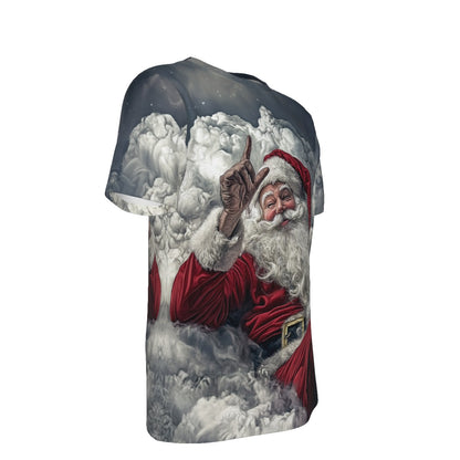 Mens Short Sleeve Christmas Tee - In the Clouds