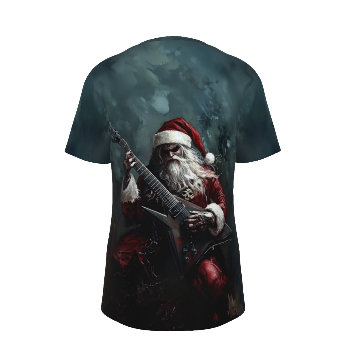 Mens Short Sleeve Christmas Tee - Metal Santa