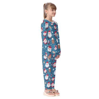 Kids Christmas Pyjama Set - Blue Santas 2