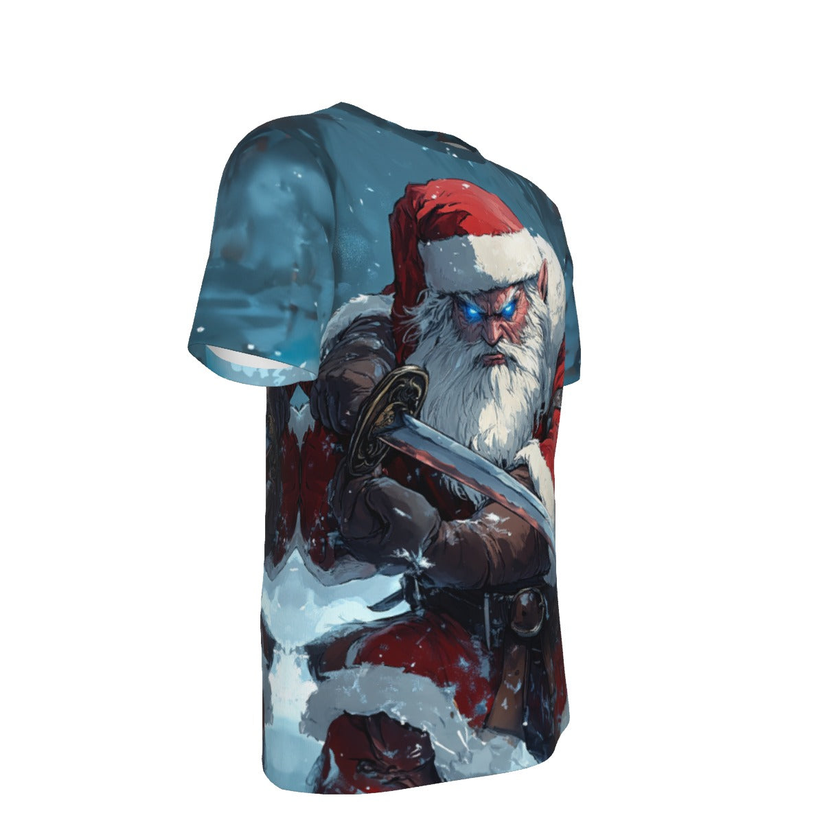 Mens Short Sleeve Christmas Tee - Anime Santa 2