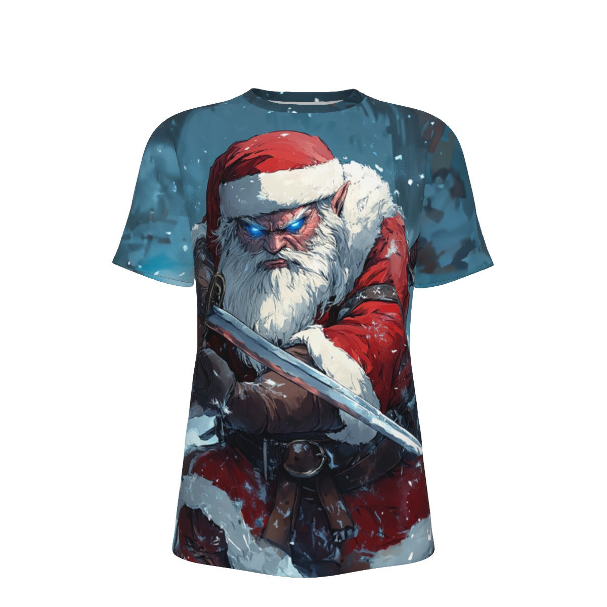 Mens Short Sleeve Christmas Tee - Anime Santa 2