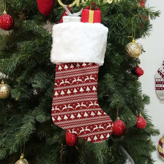 Christmas Sock - Red Traditional Pattern 3