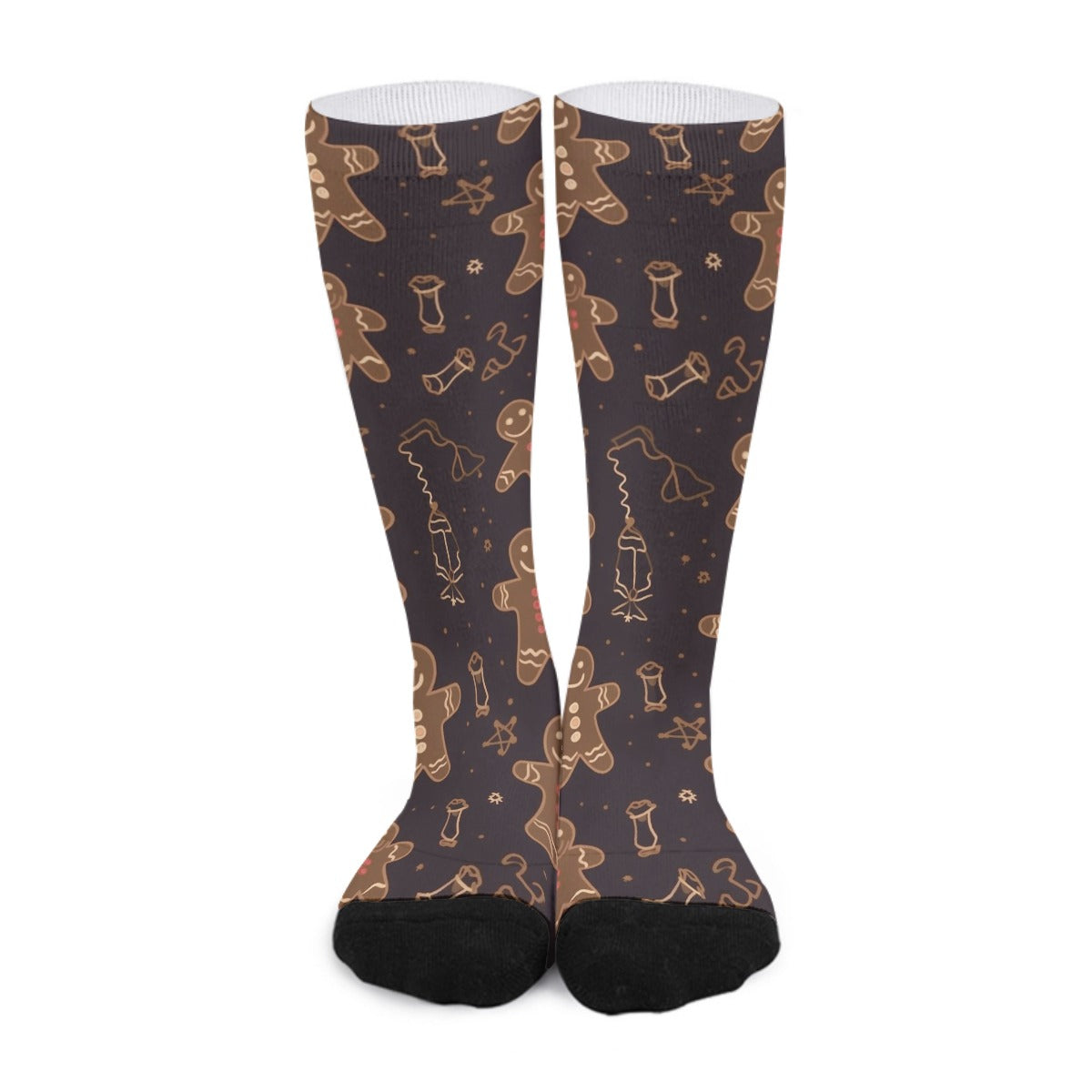 Unisex Long Socks - Brown Gingerbread