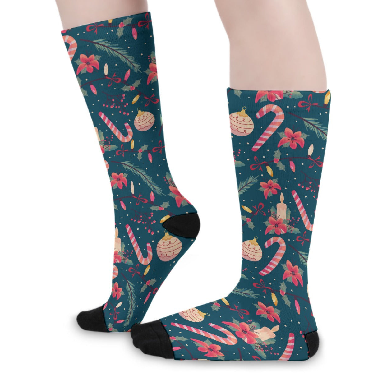 Unisex Long Socks - Christmas Pattern