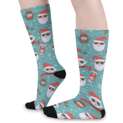 Unisex Long Socks - Cool Santas