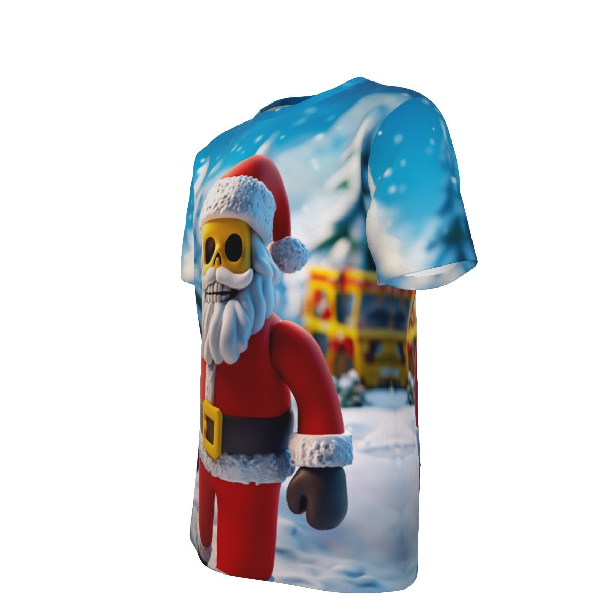 Mens Short Sleeve Christmas Tee - Cartoon Santa