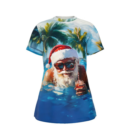 Women's Short Sleeve Christmas Tee - Tropical