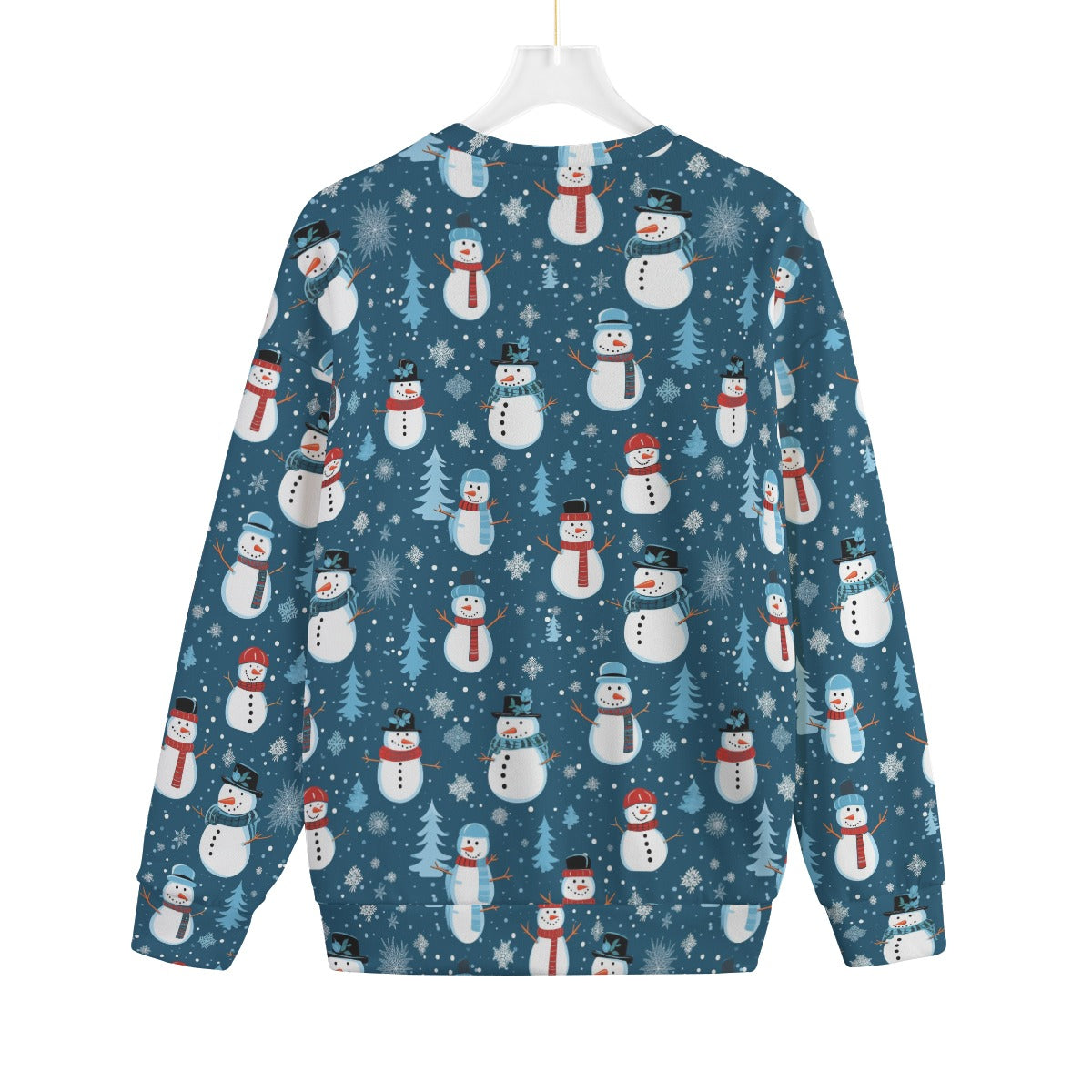 Women's Christmas Sweater - Blue Snowman Pattern