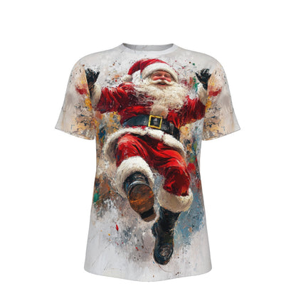 Mens Short Sleeve Christmas Tee - Happy Color