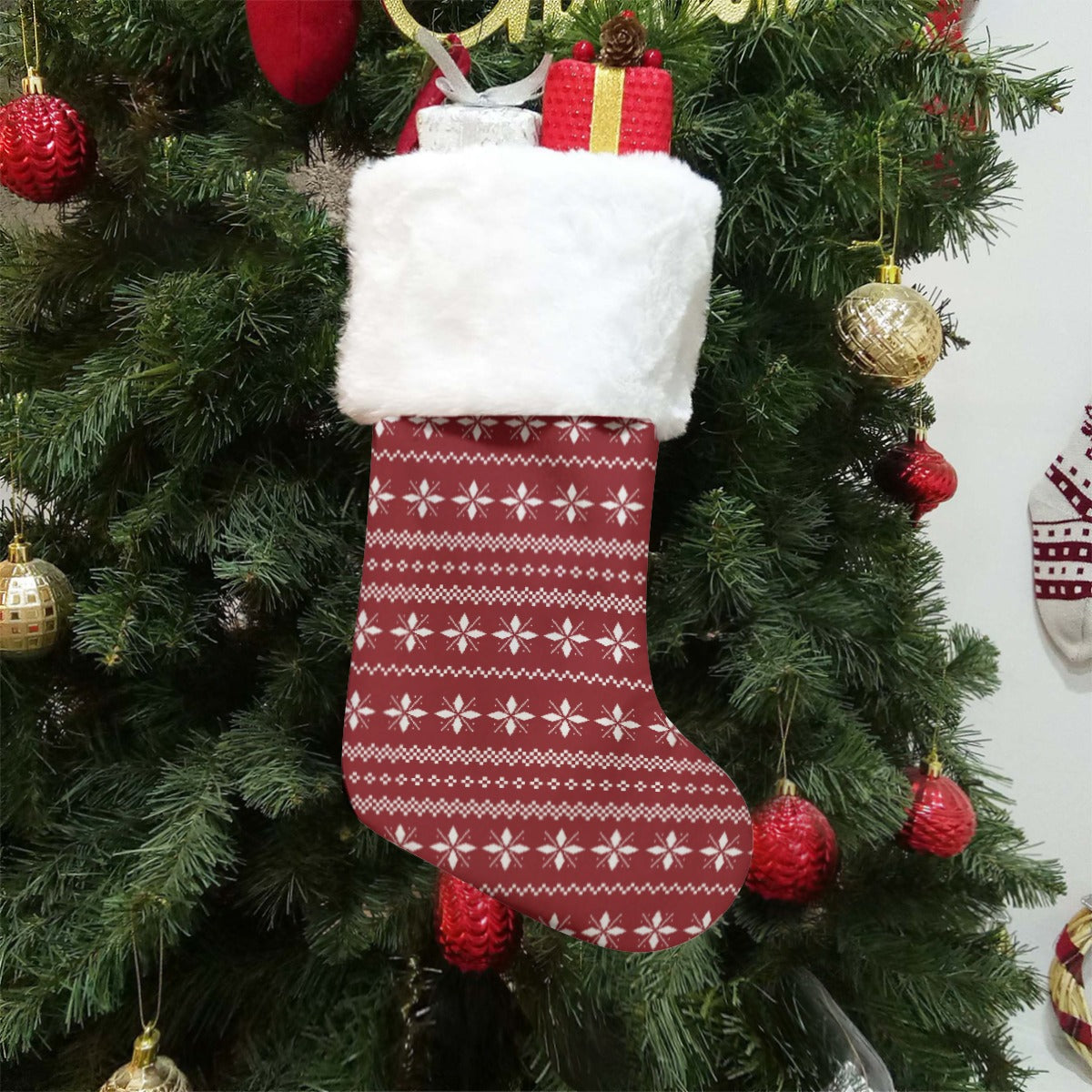 Christmas Sock - Red Pattern 6