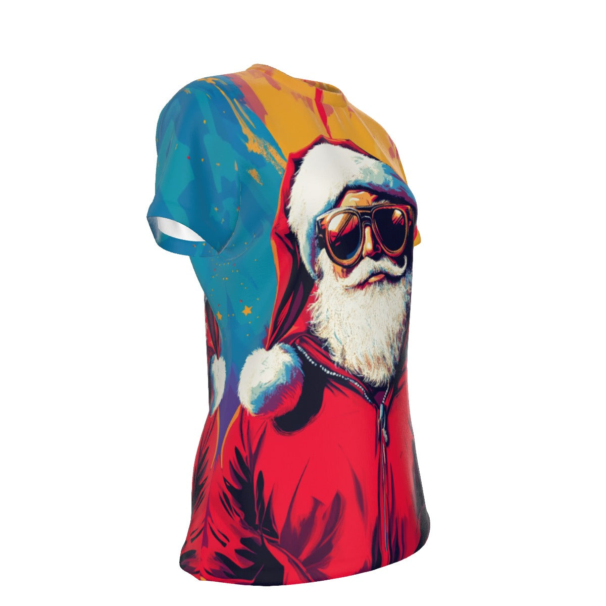 Women's Short Sleeve Christmas Tee - Bold Santa