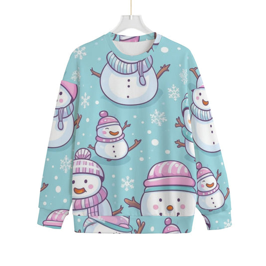 Women's Christmas Sweater - Light Blue Snowman