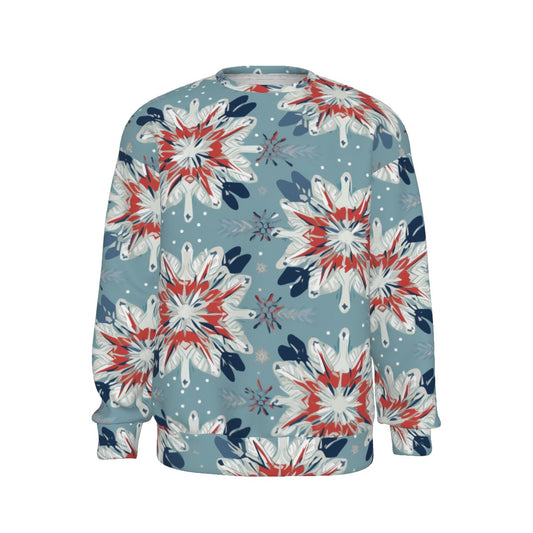 Women's Christmas Sweater - Blue Flower