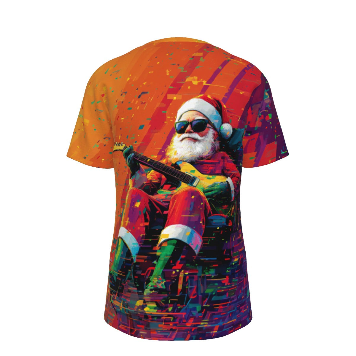 Mens Short Sleeve Christmas Tee - Guitarist