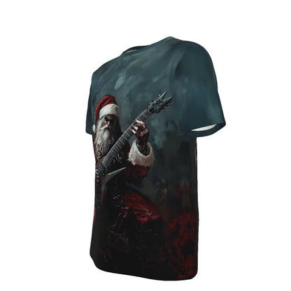 Mens Short Sleeve Christmas Tee - Metal Santa