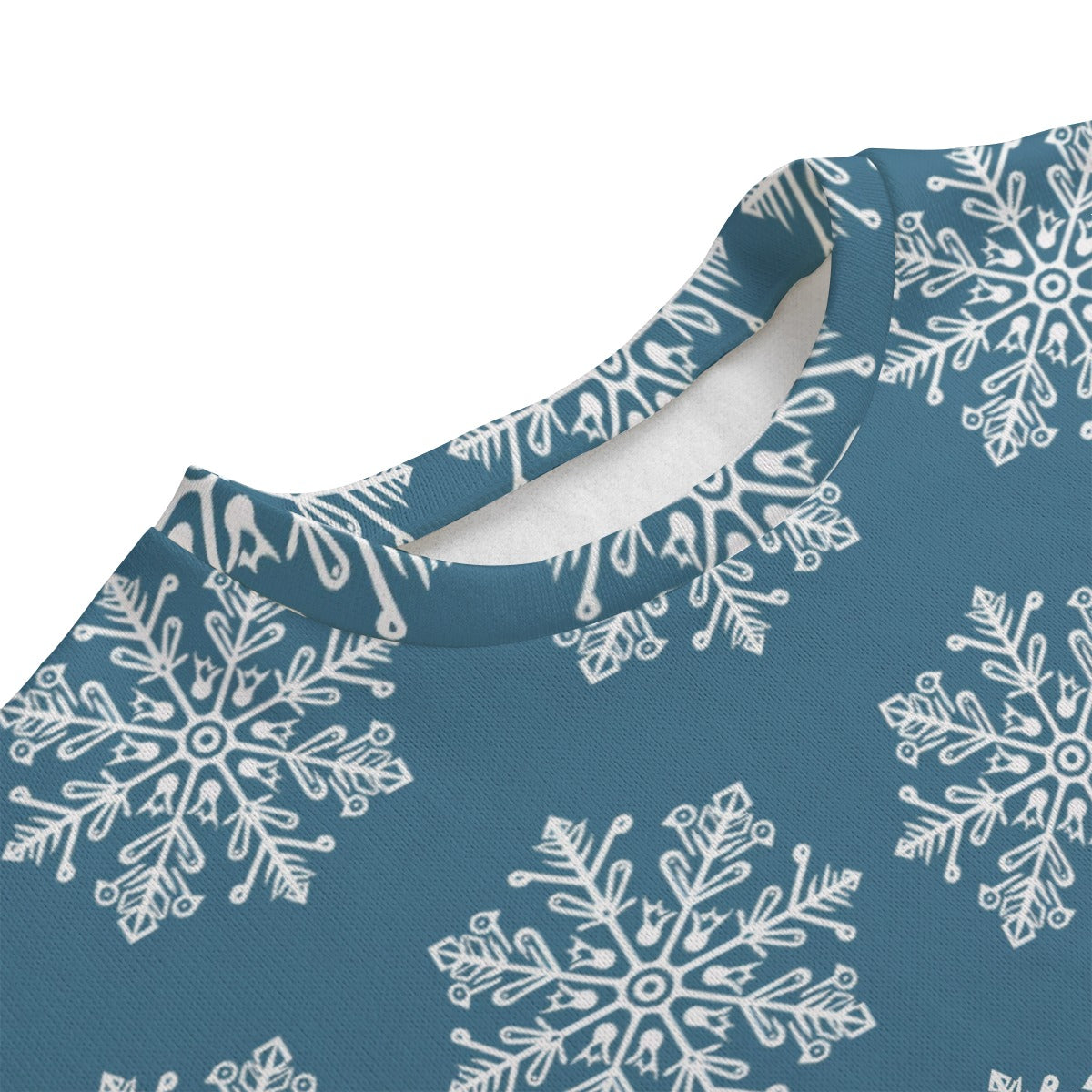 Women's Christmas Sweater - Blue Snowflakes