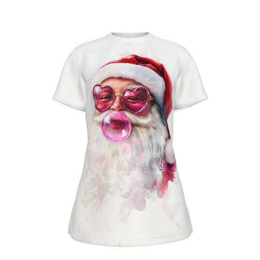 Women's Short Sleeve Christmas Tee - Bubblegum