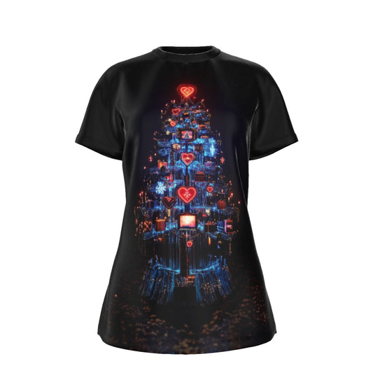 Women's Short Sleeve Christmas Tee - Bright Lights