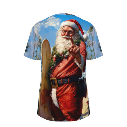 Mens Short Sleeve Christmas Tee - Surfs Up