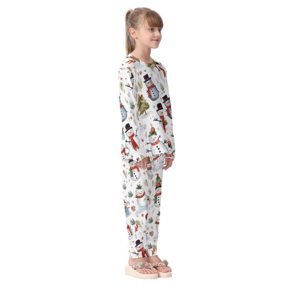 Kids Christmas Pyjama Set - White Snowmen