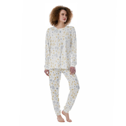 Women's Christmas Pyjamas - Gold and Blue Decorations