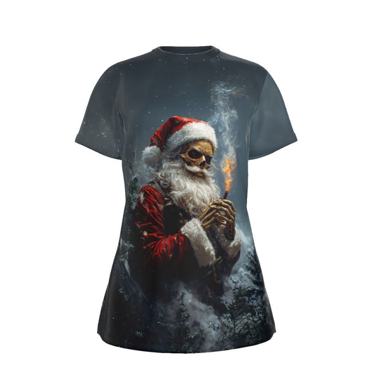 Women's Short Sleeve Christmas Tee - SkeleSanta