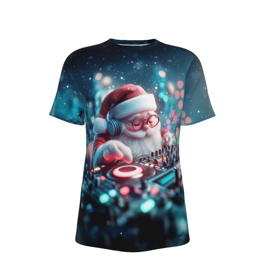 Mens Short Sleeve Christmas Tee - Dj Santa