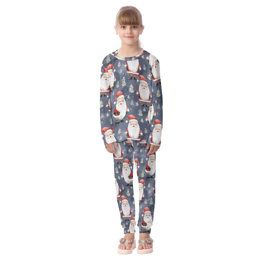 Kids Christmas Pyjama Set -  Blue Santas