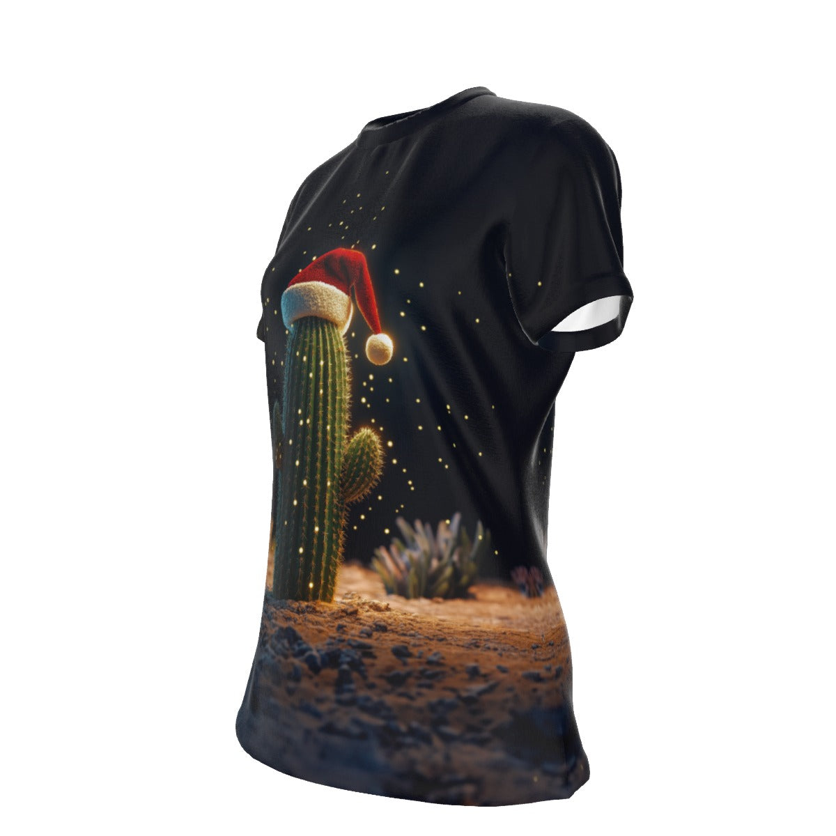 Women's Short Sleeve Christmas Tee - Cactus