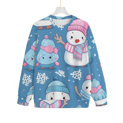 Women's Christmas Sweater - Blue Snow-woman