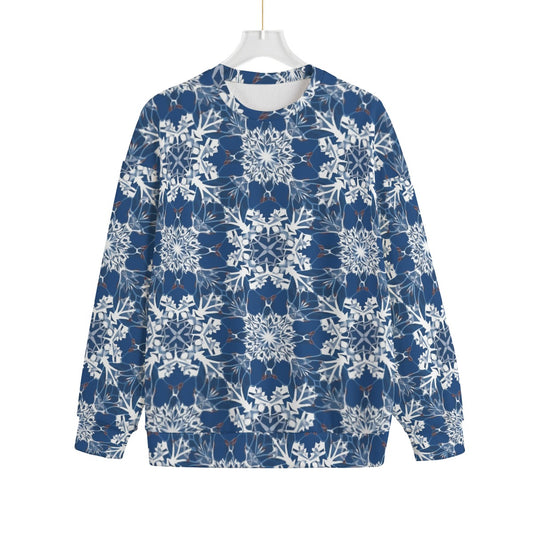 Women's Christmas Sweater - Dark Blue Snowflake