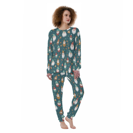 Women's Christmas Pyjamas - Green Santas