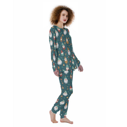 Women's Christmas Pyjamas - Green Santas