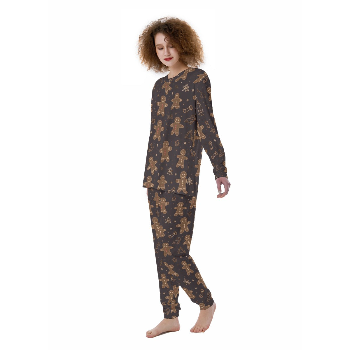 Women's Christmas Pyjamas - Brown Gingerbread