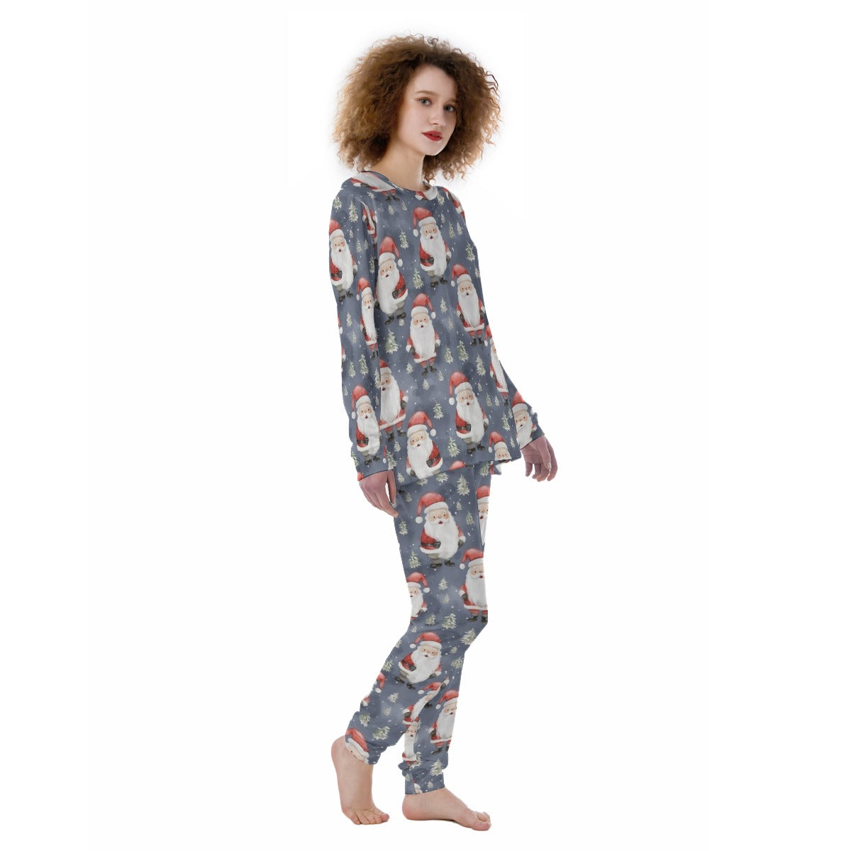 Women's Christmas Pyjamas - Blue Santas