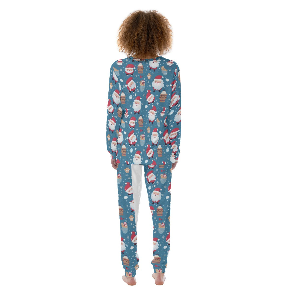 Women's Christmas Pyjamas - Blue Santas 2