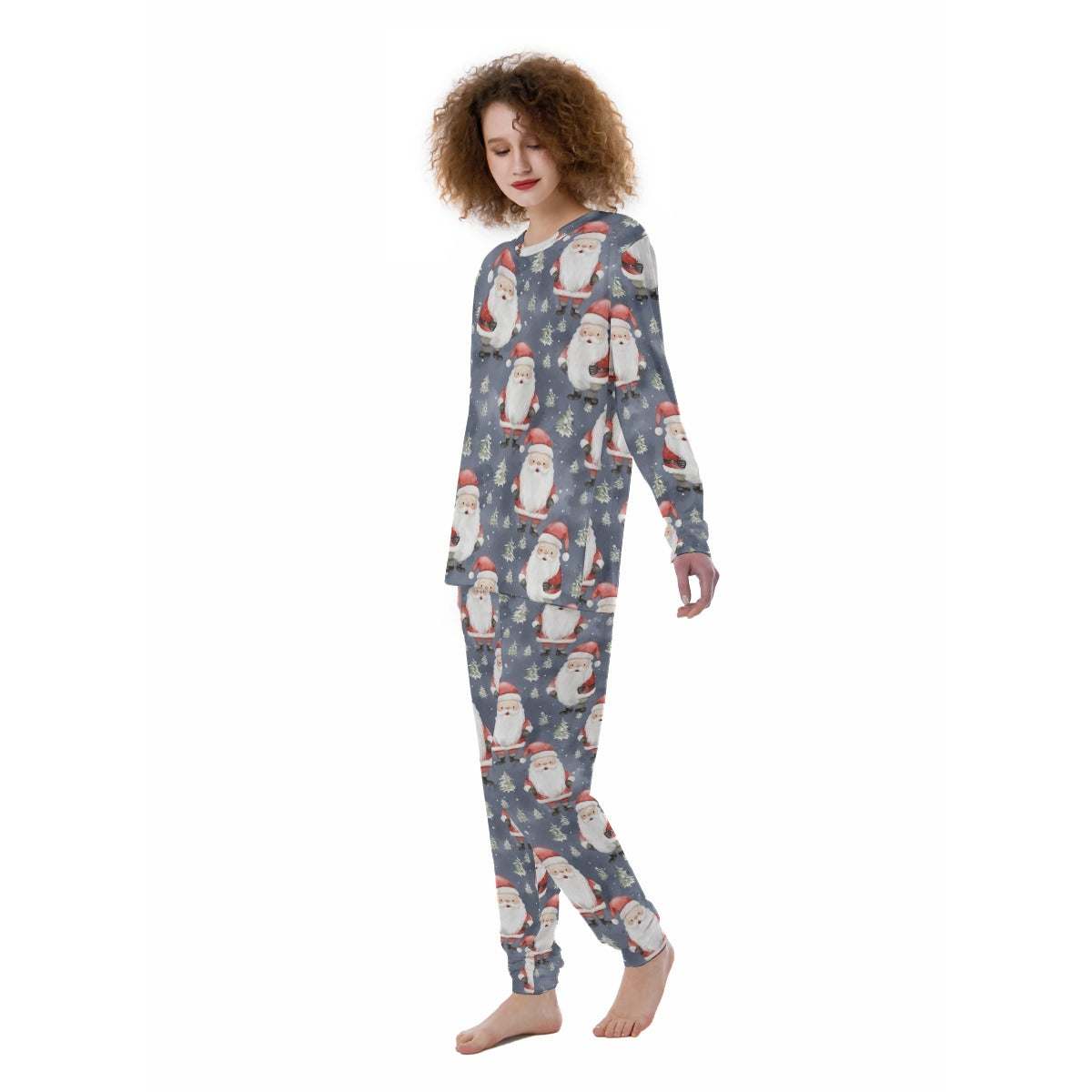 Women's Christmas Pyjamas - Blue Santas