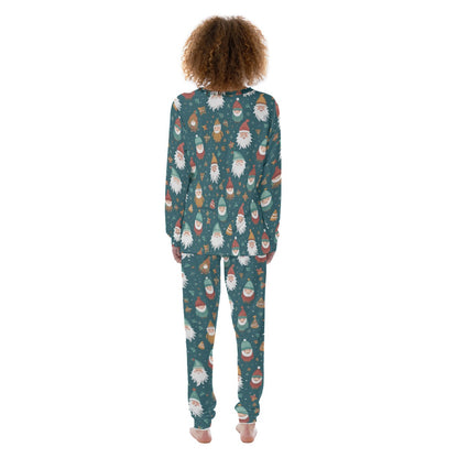 Women's Christmas Pyjamas - Green Santas