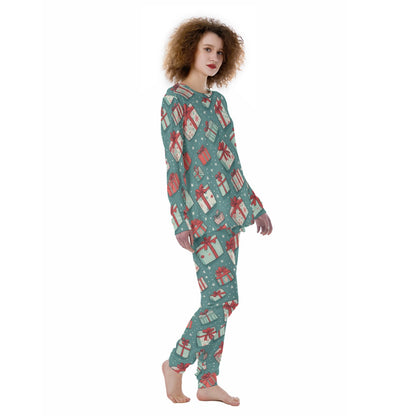 Women's Christmas Pyjamas - Green Presents 4