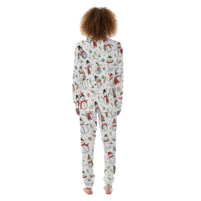 Women's Christmas Pyjamas - White Snowmen