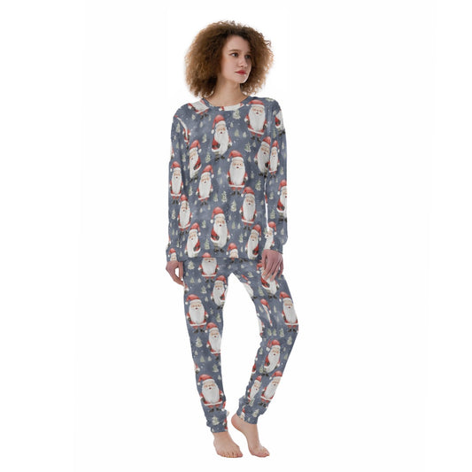 Women's Christmas Pyjamas - Blue Santas