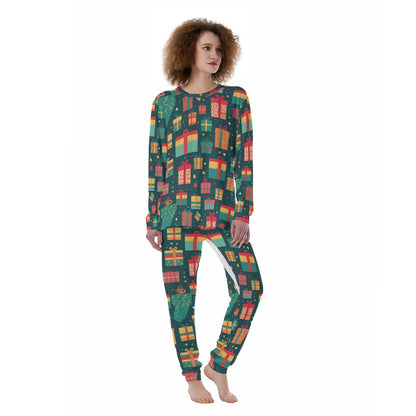 Women's Christmas Pyjamas - Green Presents 3