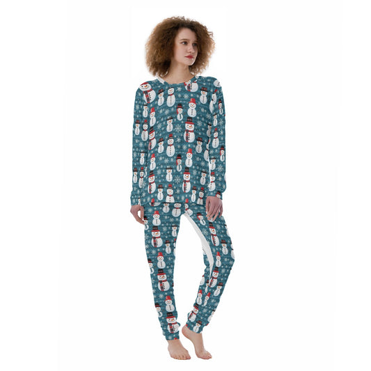 Women's Christmas Pyjamas - Blue Snowmen