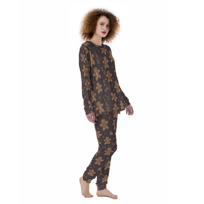 Women's Christmas Pyjamas - Brown Gingerbread