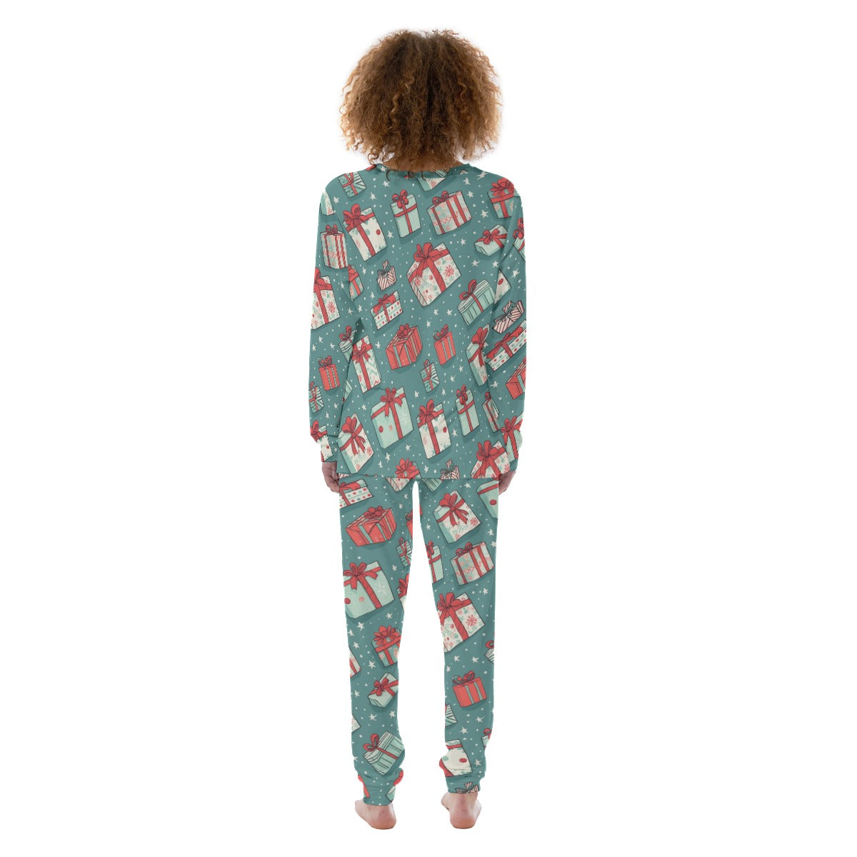 Women's Christmas Pyjamas - Green Presents 4