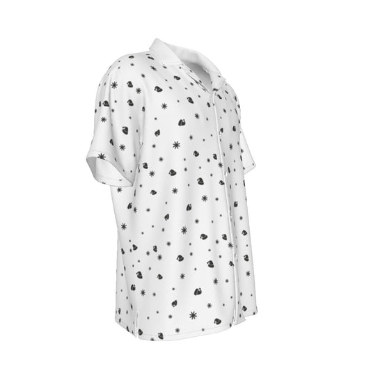 Men's Short Sleeve Christmas Shirt - Snowflakes and Hats