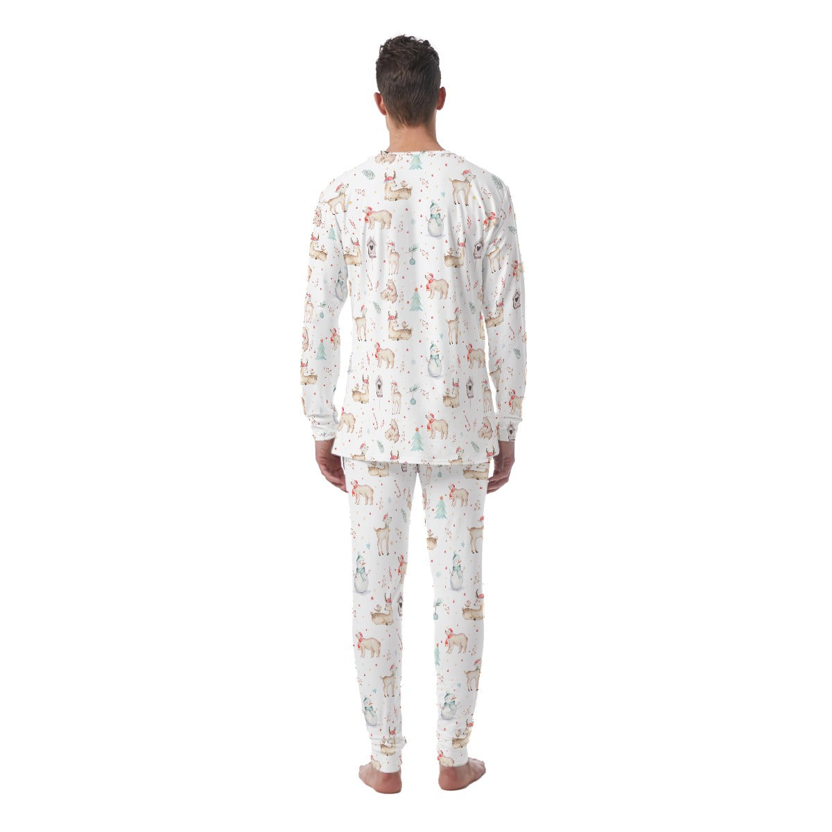 Men's Watercolour Christmas Pyjamas - Natural